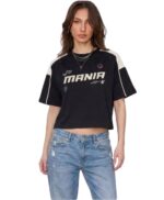 Mania Women’s Oversized Crop Streetwear Graphic Casual T-Shirt Top - Image 4