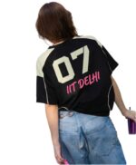 IIT Delhi 07 Women’s Oversized Crop Streetwear Casual Graphic T-Shirt - Image 2